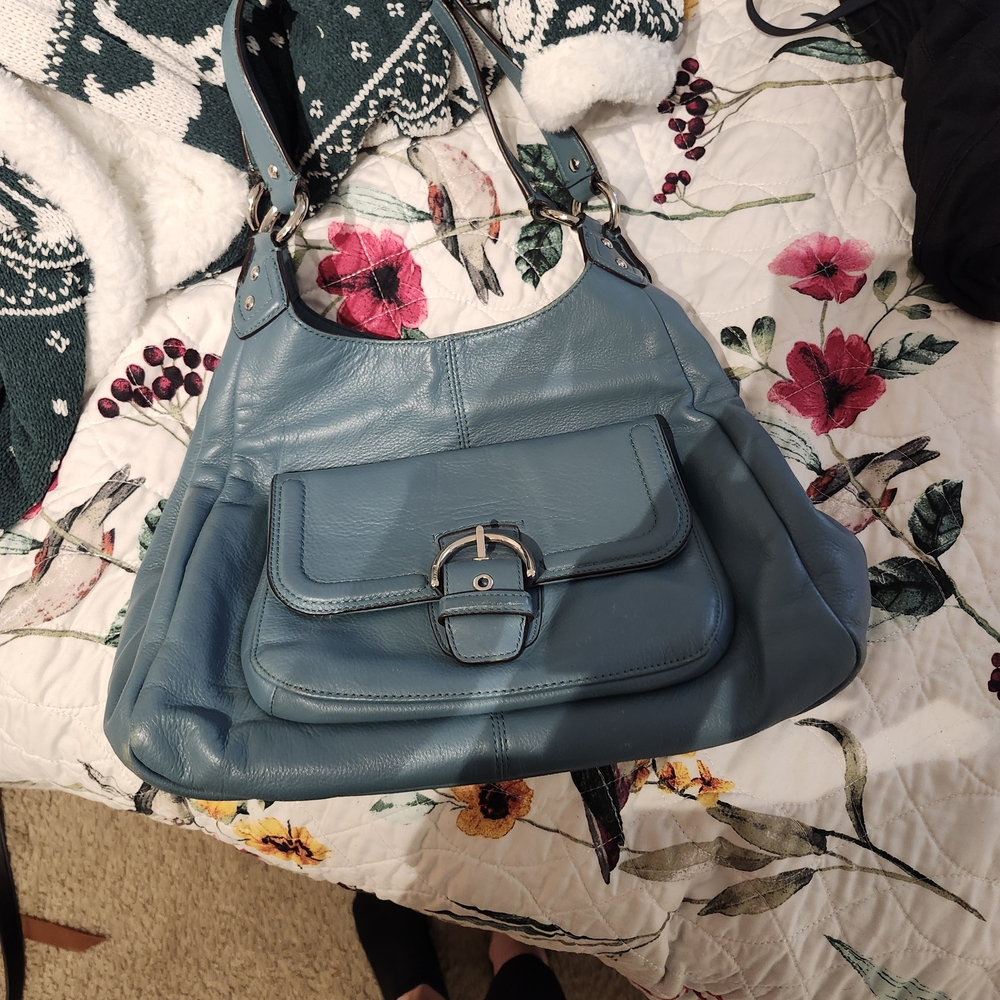 Coach Blue Leather Shoulder Bag